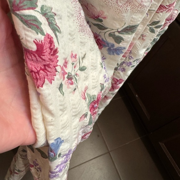 VINTAGE MISS ELAINE Floral Snap Front Robe Housedress Kaftan Mu Mu SZ SM Pockets - Picture 7 of 13